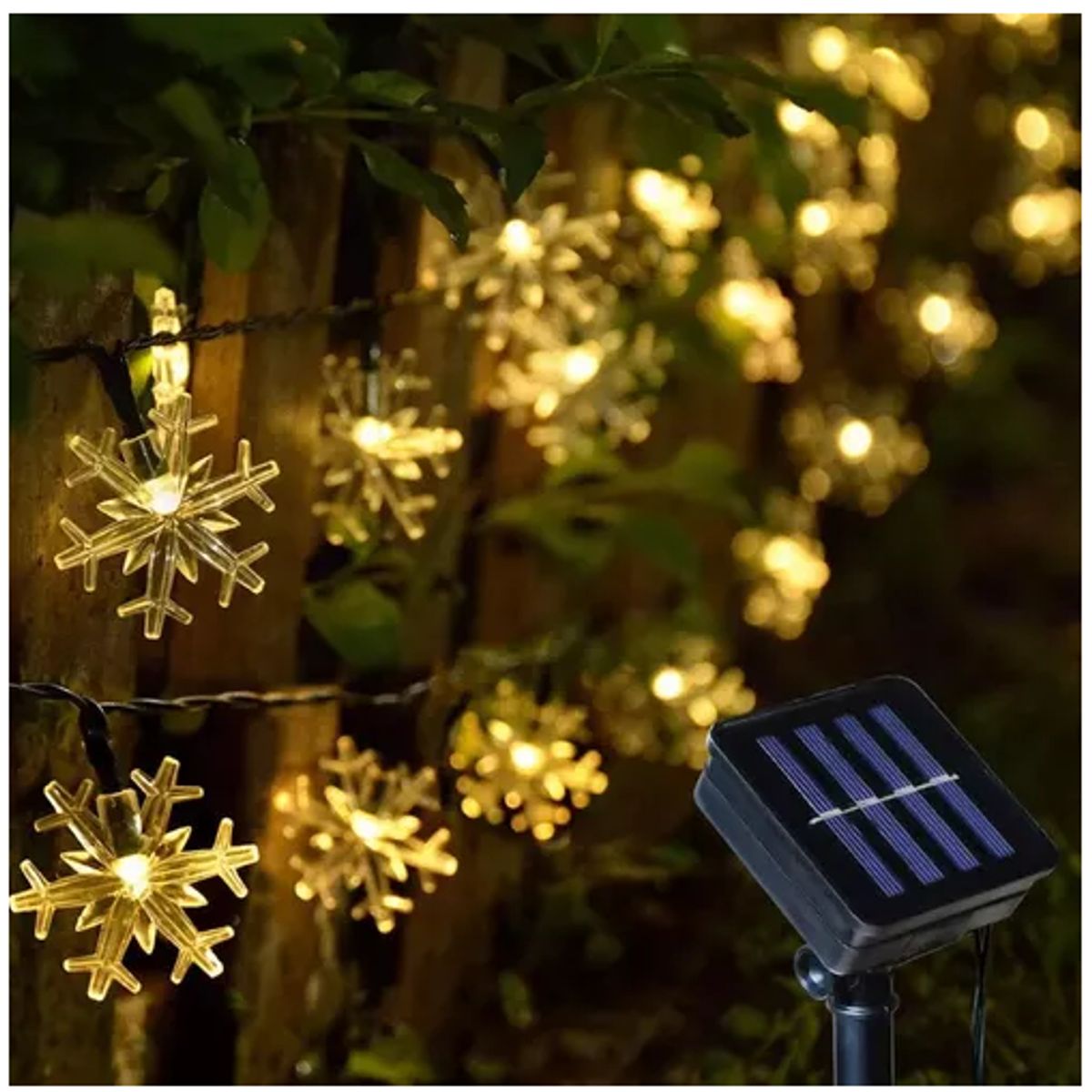 GENERICO - Guirnaldas Luces Navidad Solar Led 20 Copo Nieve 3 Metros