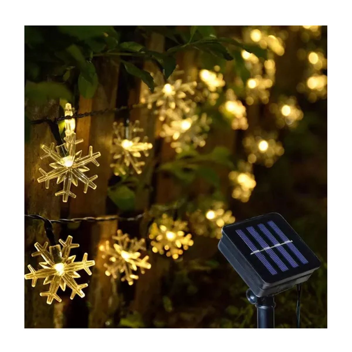 GENERICO - Guirnaldas Luces Navidad Solar Led 20 Copo Nieve 3 Metros