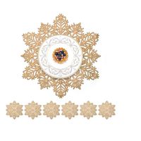 Set 6 Manteles Individuales De Copo De Nieve Para Navidad