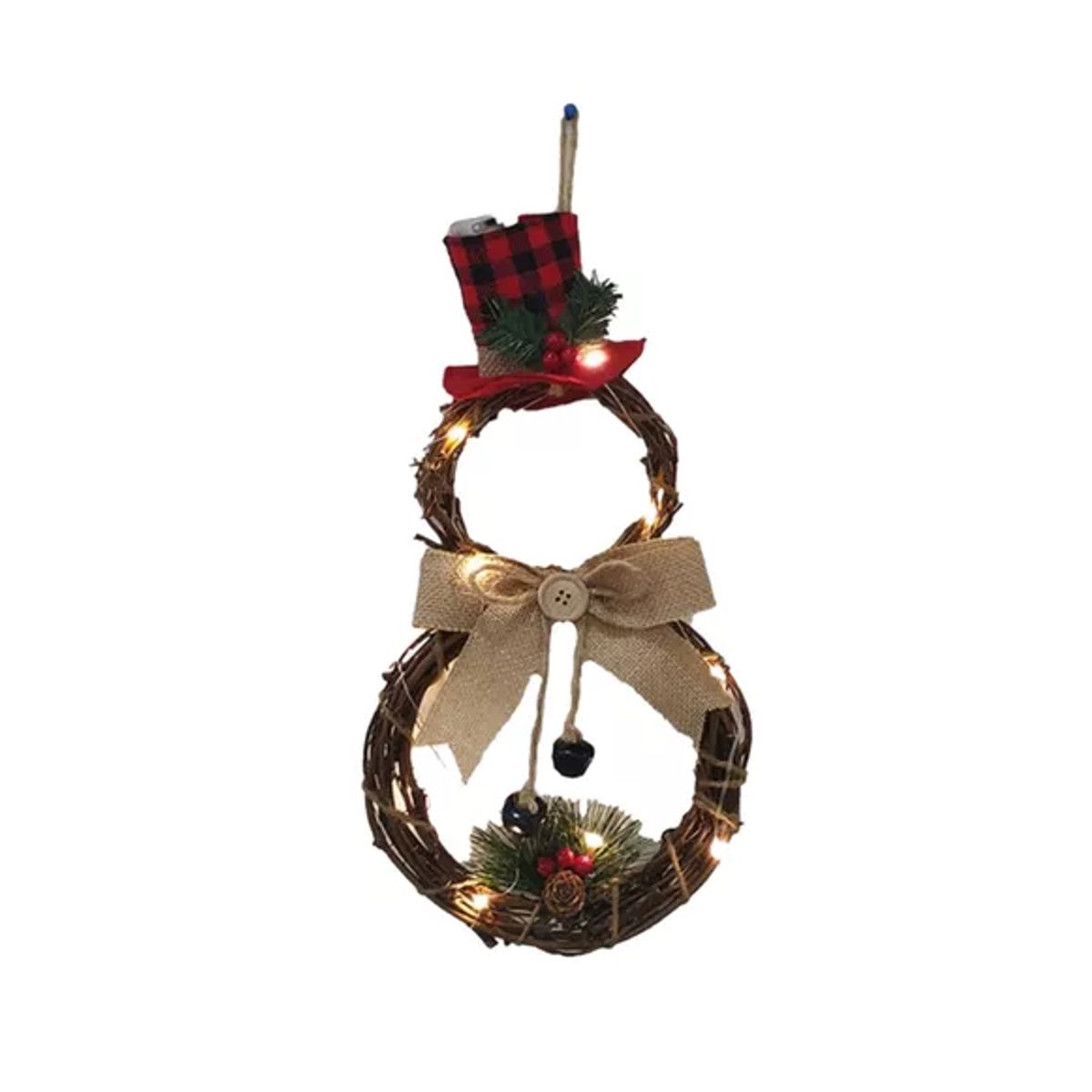 GENERICO - Colgante Puerta Navidad Ramitas Con Luces