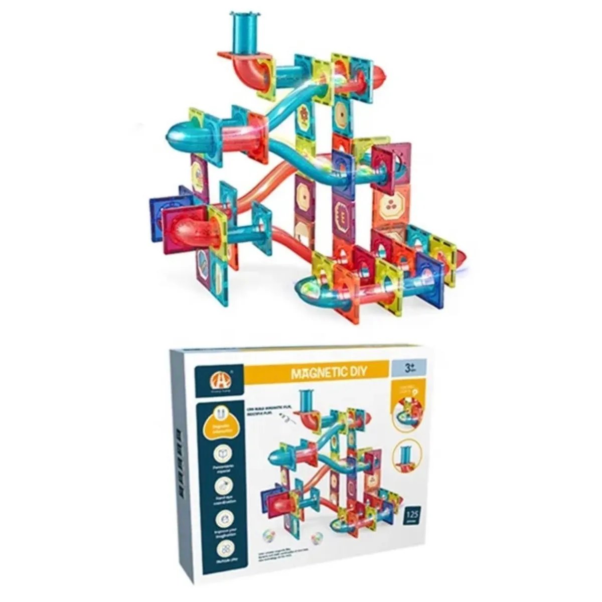 GENERICO - Juego De Construcción Magnético Imán Bloques Niños 125 pzs