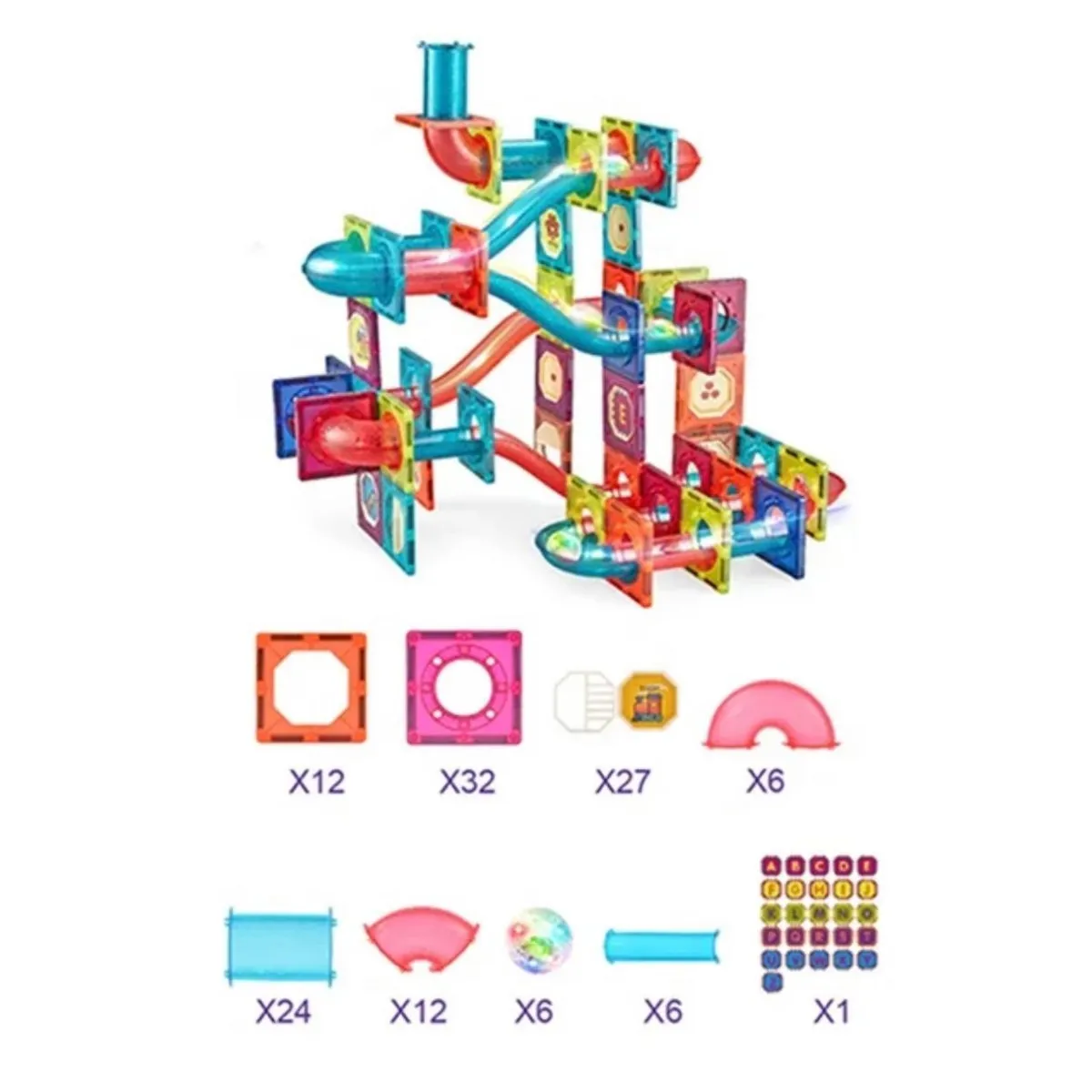 GENERICO - Juego De Construcción Magnético Imán Bloques Niños 125 pzs