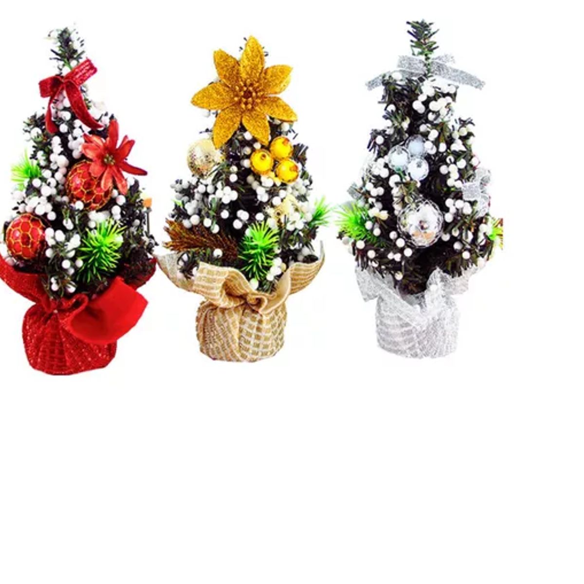 GENERICO - Pack 3 Arbolitos De Navidad Mini