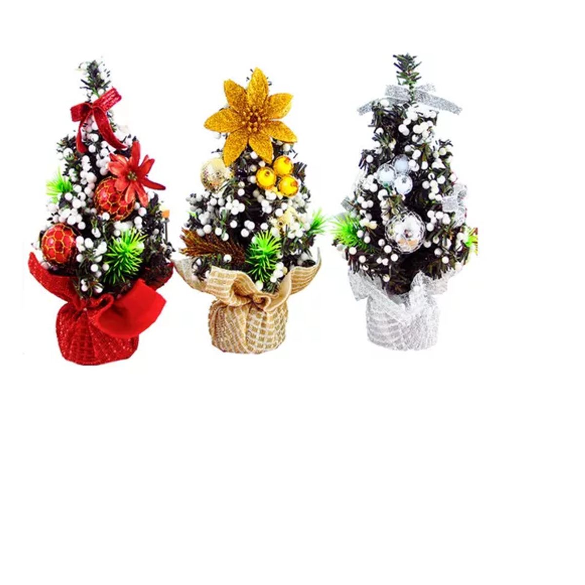 GENERICO - Pack 3 Arbolitos De Navidad Mini