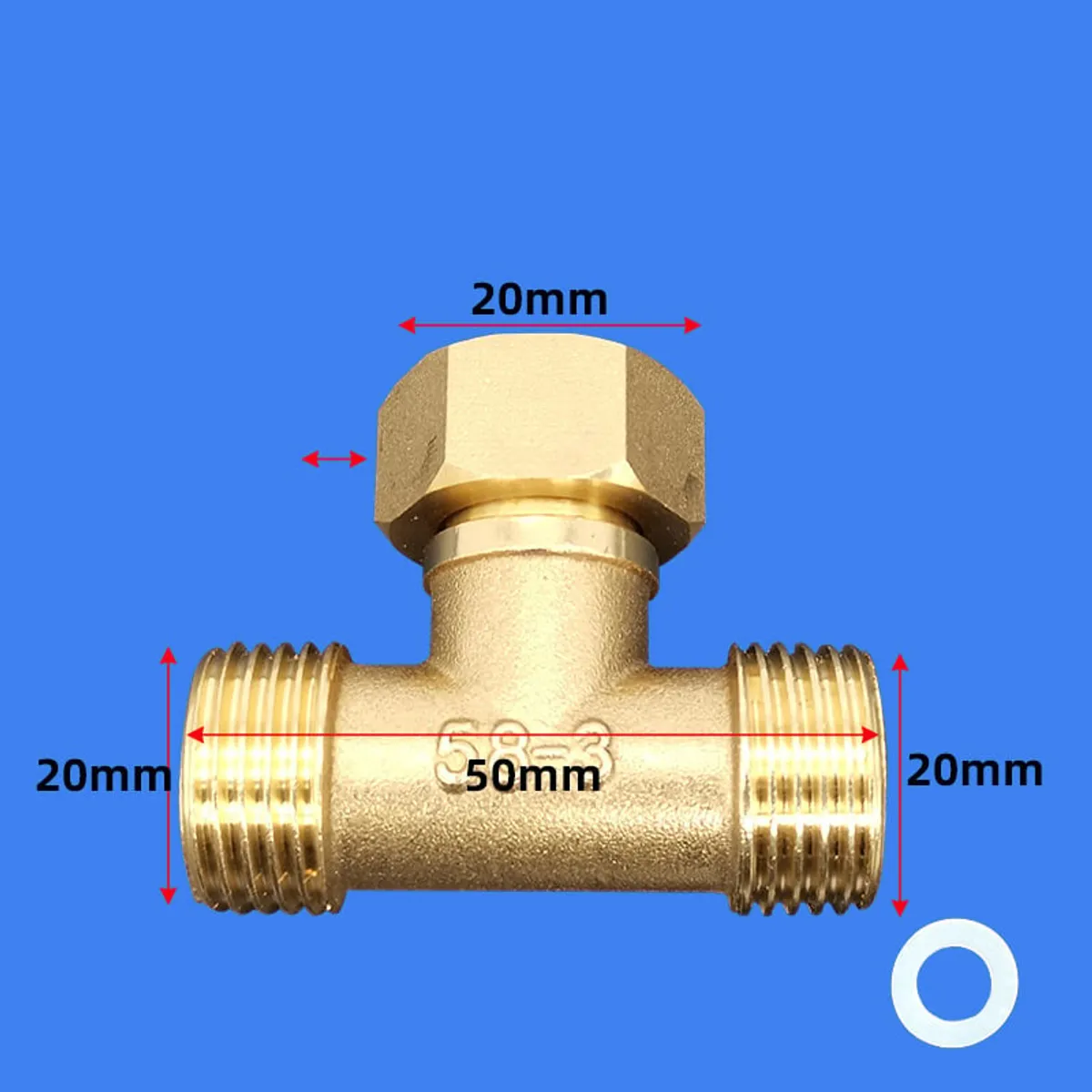 KUANGYE - Conector Tipo T Macho Hembra Rosca 12 He Hi He Derivación