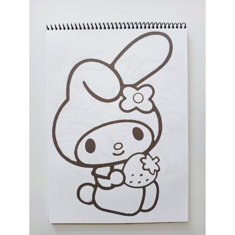 GENERICO - Libro para colorear Kuromi My Melody + 24 lápices de colores