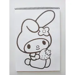 GENERICO - Libro para colorear Kuromi My Melody + 24 lápices de colores