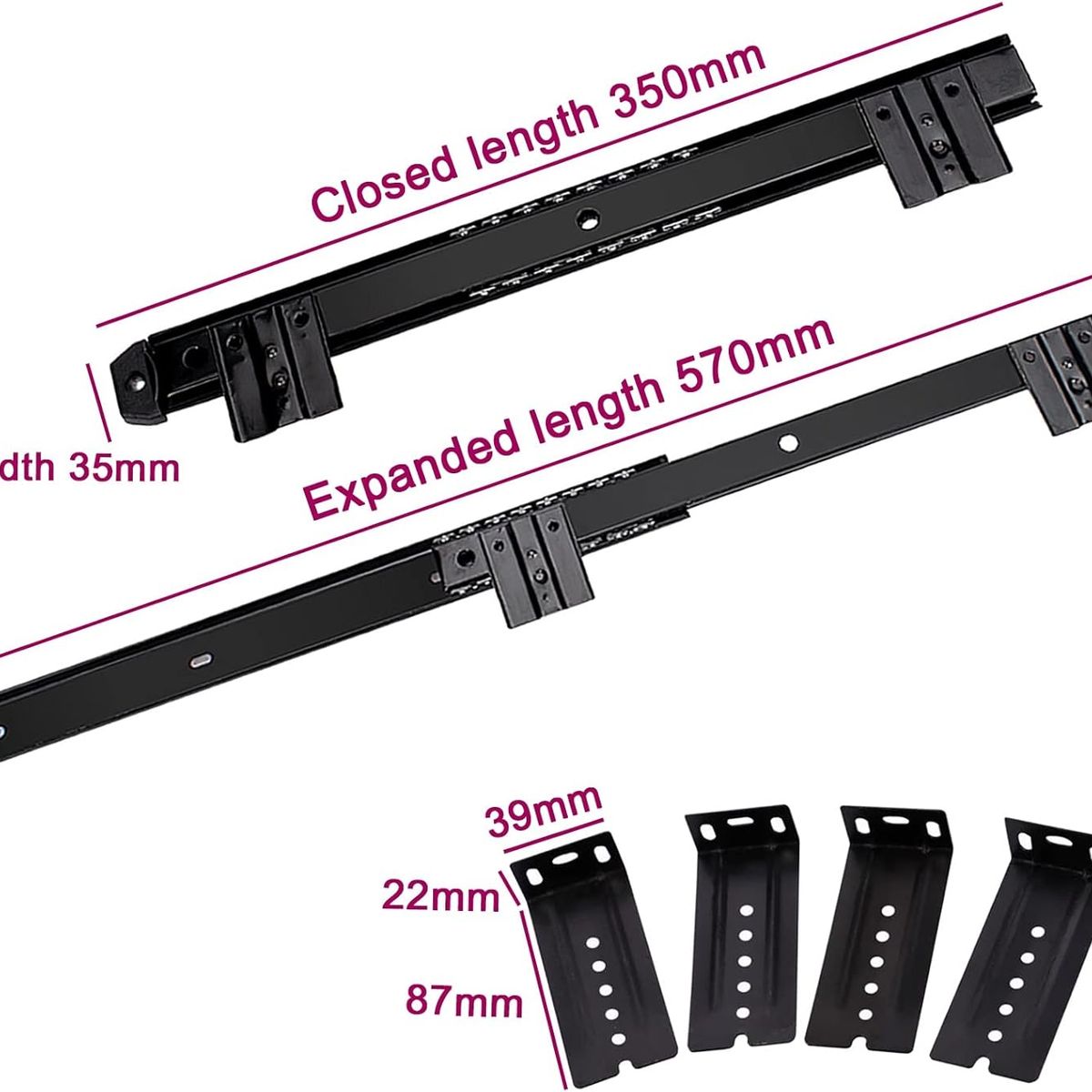 KUANGYE - Correderas Rieles Metalicas Para Bandejas Porta Teclado