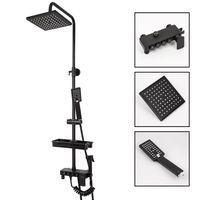 Hermosa Columna De Ducha Circular Negra Mate 4 Funciones