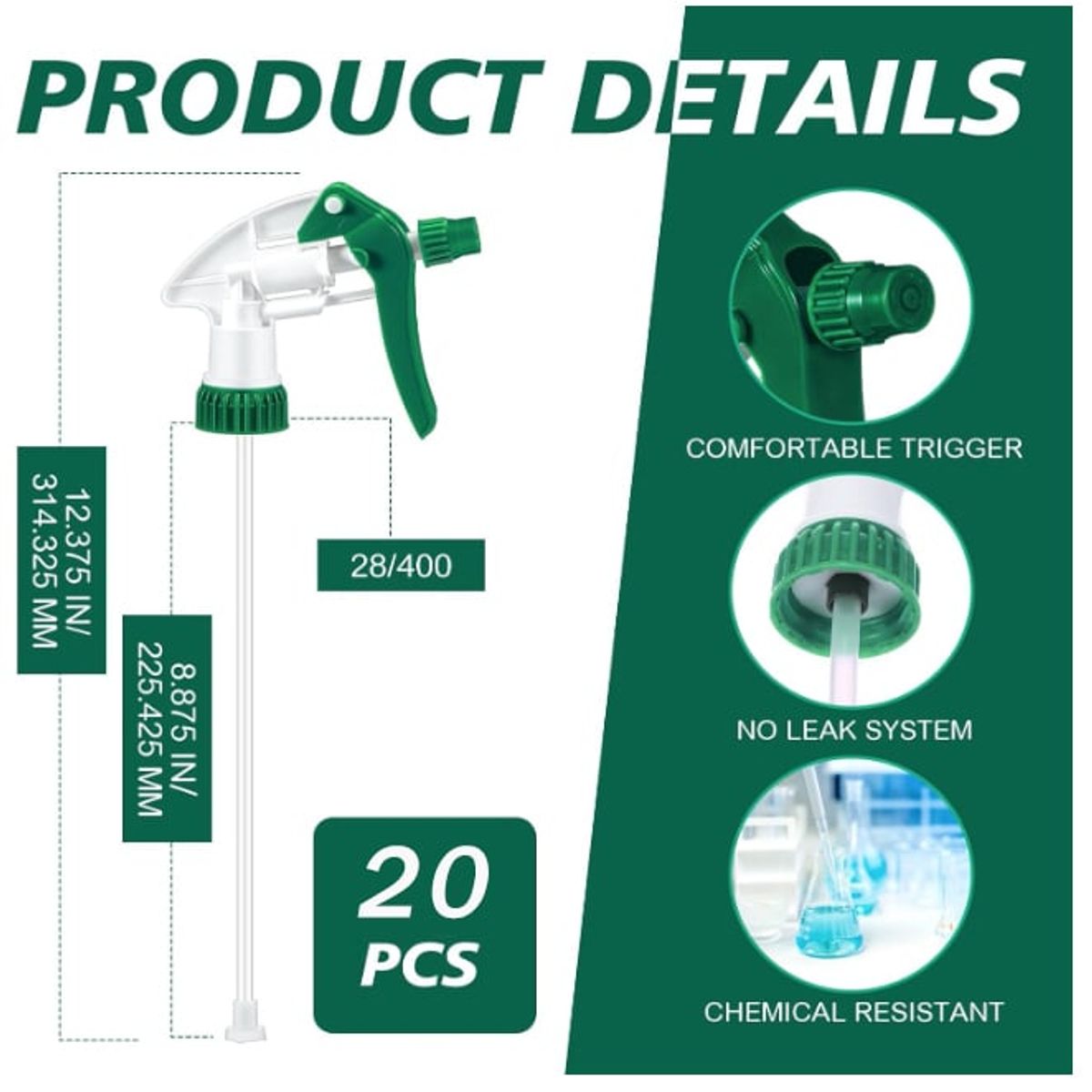 KUANGYE - Paquete De 20 Boquillas De Pulverización De Gatillo De Repuesto