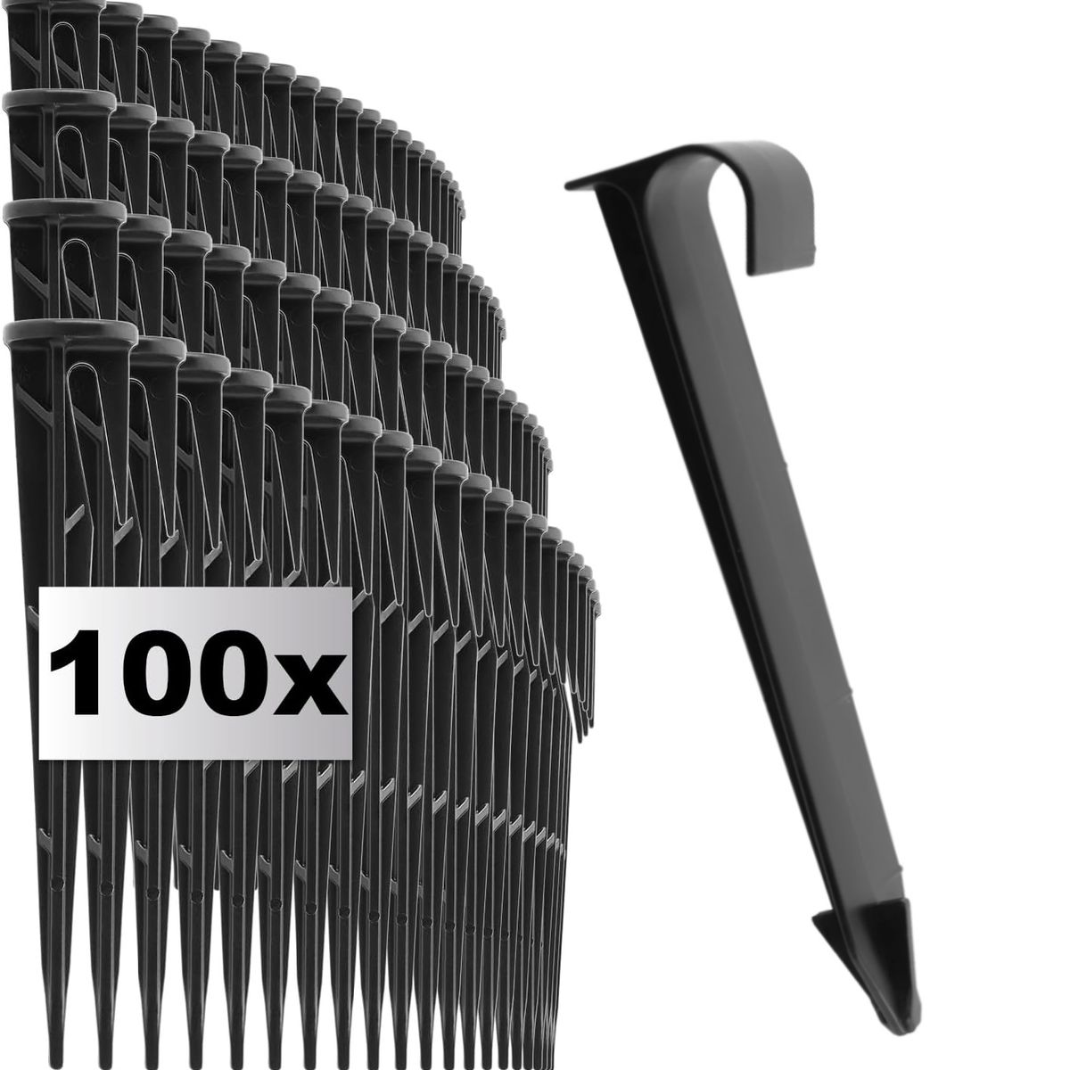 KUANGYE - 100 Estacas Para Bordes De Jardín / Manguera Polietileno 1/2