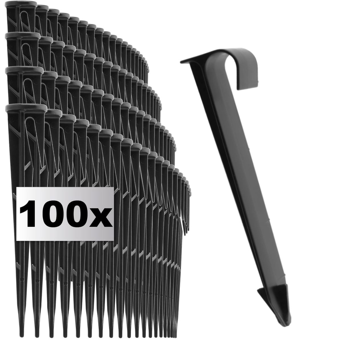 KUANGYE - 100 Estacas Para Bordes De Jardín / Manguera Polietileno 1/2