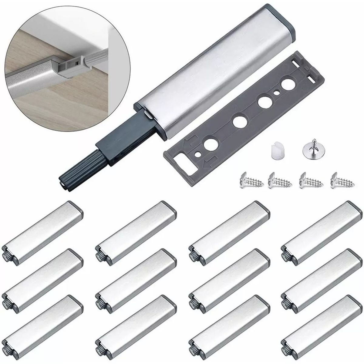 KUANGYE - Pack 12 Reten Push To Open Amortiguador De Bisagra