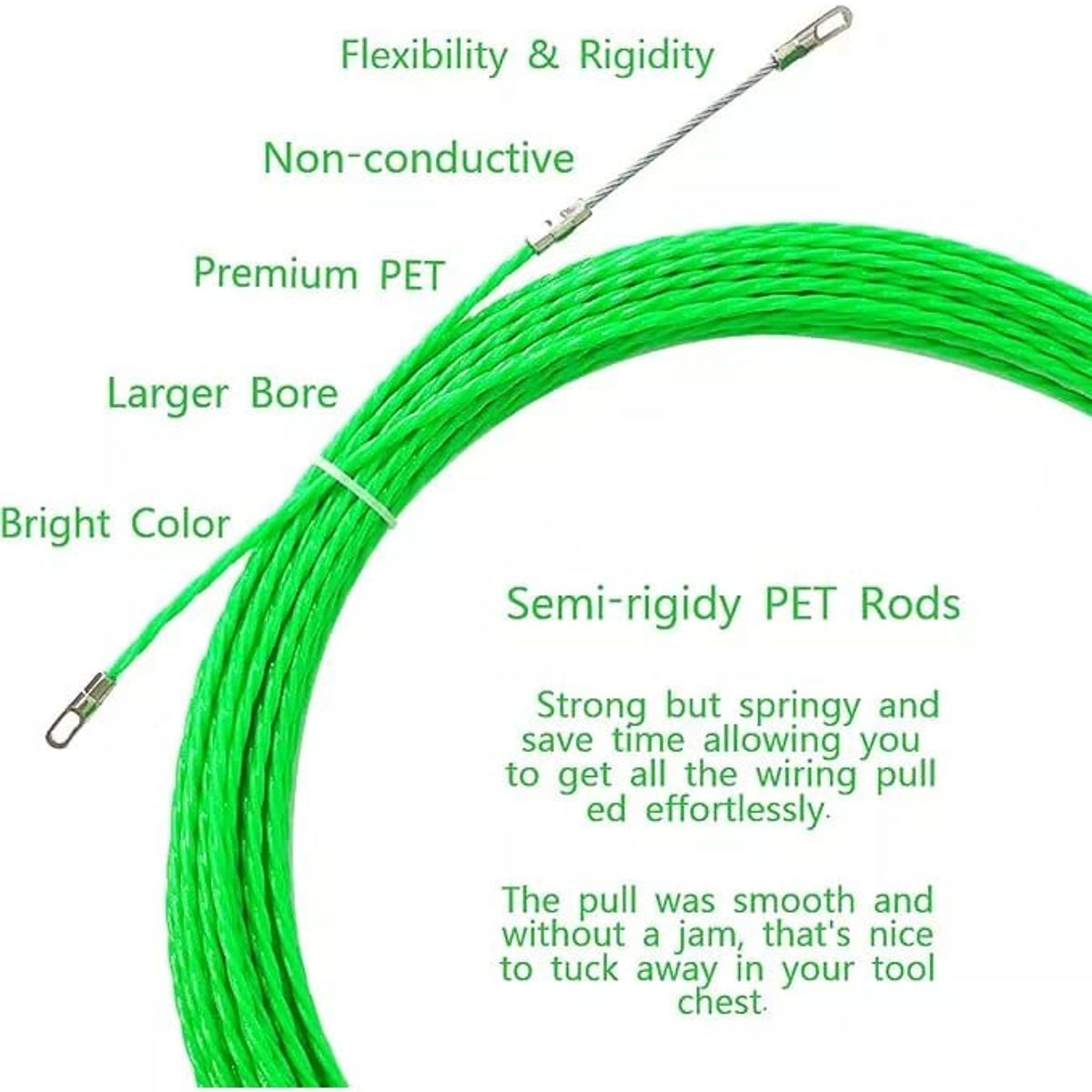 KUANGYE - Laucha Pasacables De Fibra Pom De 25m En 42mm Atrapa Cables