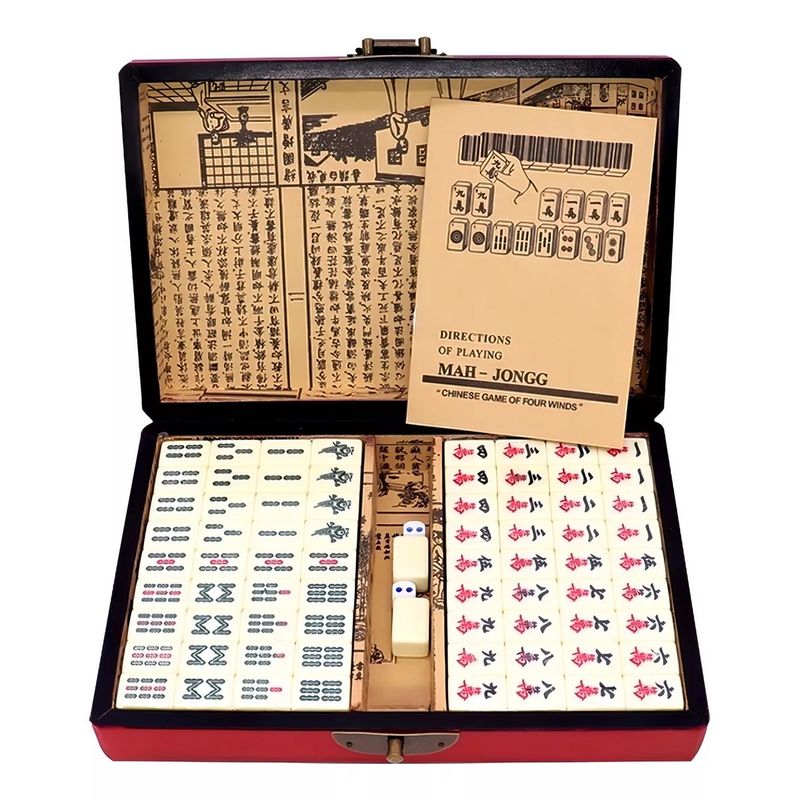 KUANGYE - Juego De Mahjong Numerado Chino 144 Azulejos Mah-jong