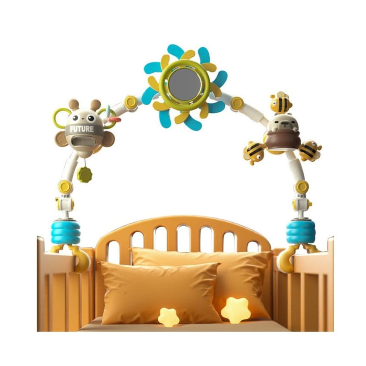 BABYLUNA - Móvil Para Cuna y Coche Arco Giratorio con juguetes