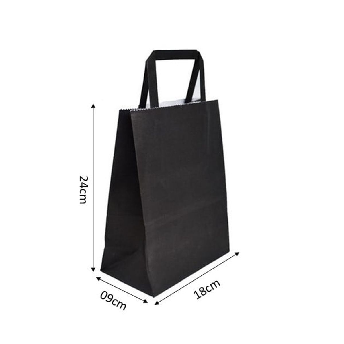 GENERICO - Bolsas de Papel Negras 18x09x24 por 20 unidades