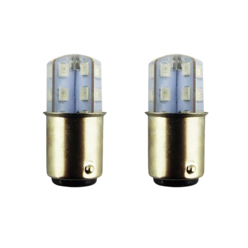 DEZZER - 2x Ampolletas De 24 LED Strobo Color Rojo Doble Contacto