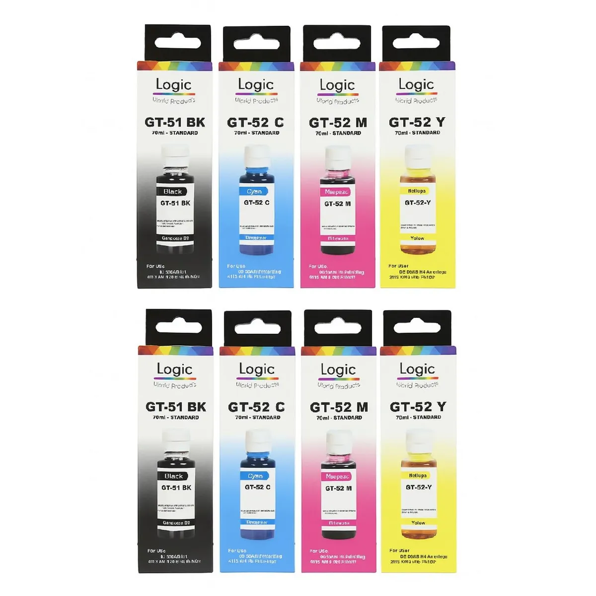 GENERICO - Botellas de Tinta Compatible Para GT53/GT52 Pack X2