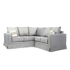MUNDO LIVING - Seccional Pompeya 5 cuerpos Gris claro con Resortes Pocket spring