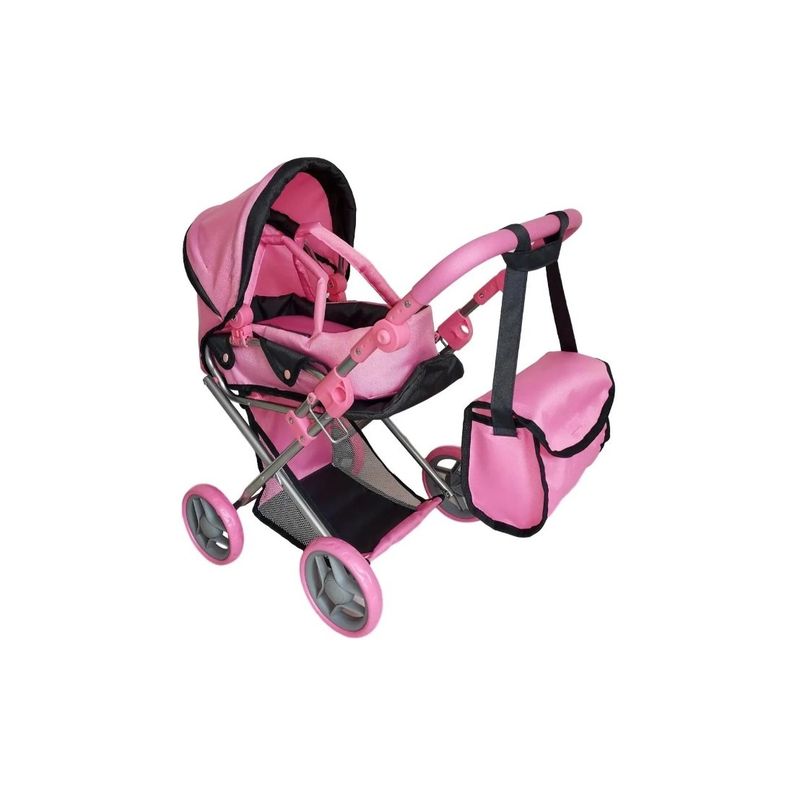 GENERICO - Coche Muñeca Cuna Travel Y Bolso Rosa