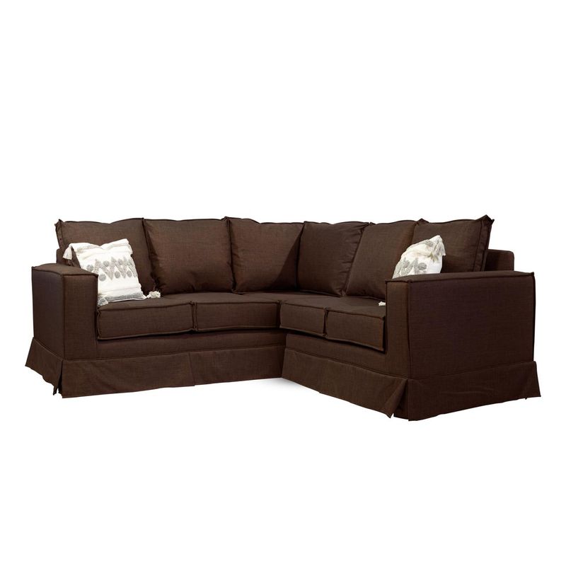 MUNDO LIVING - SOFA SECCIONAL POMPEYA CAFE TOSTADO CON RESORTES POCKET USA