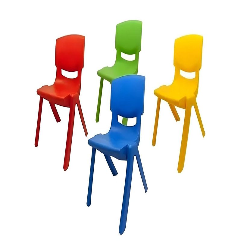 GENERICO - Mini Silla Plástica Infantil Piso Asiento AMARILLA