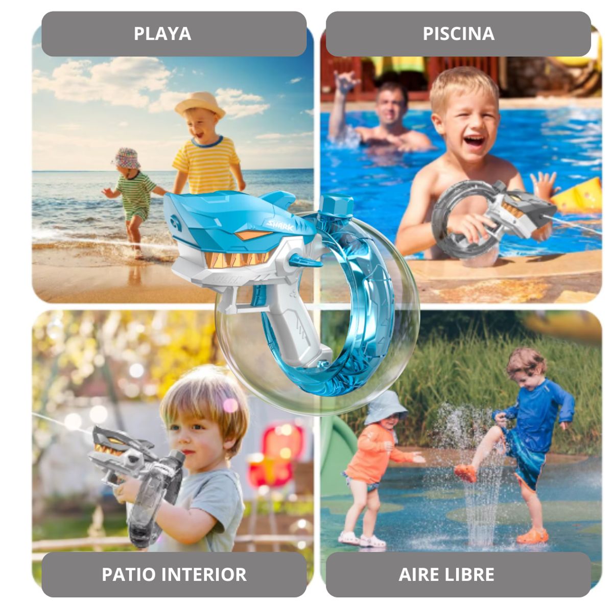 GENERICO - Pistola De Agua Tiburon Eléctrica Automático De Niños