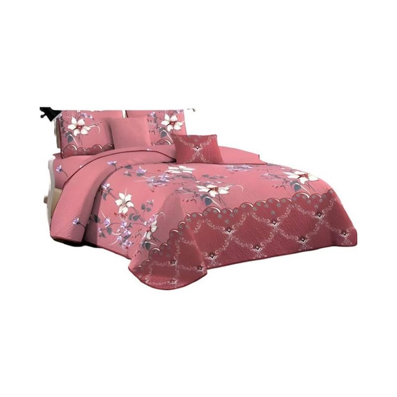 GENERICO - JUEGO DE CUBRECAMA QUILT DELGADO MAS SABANAS KING