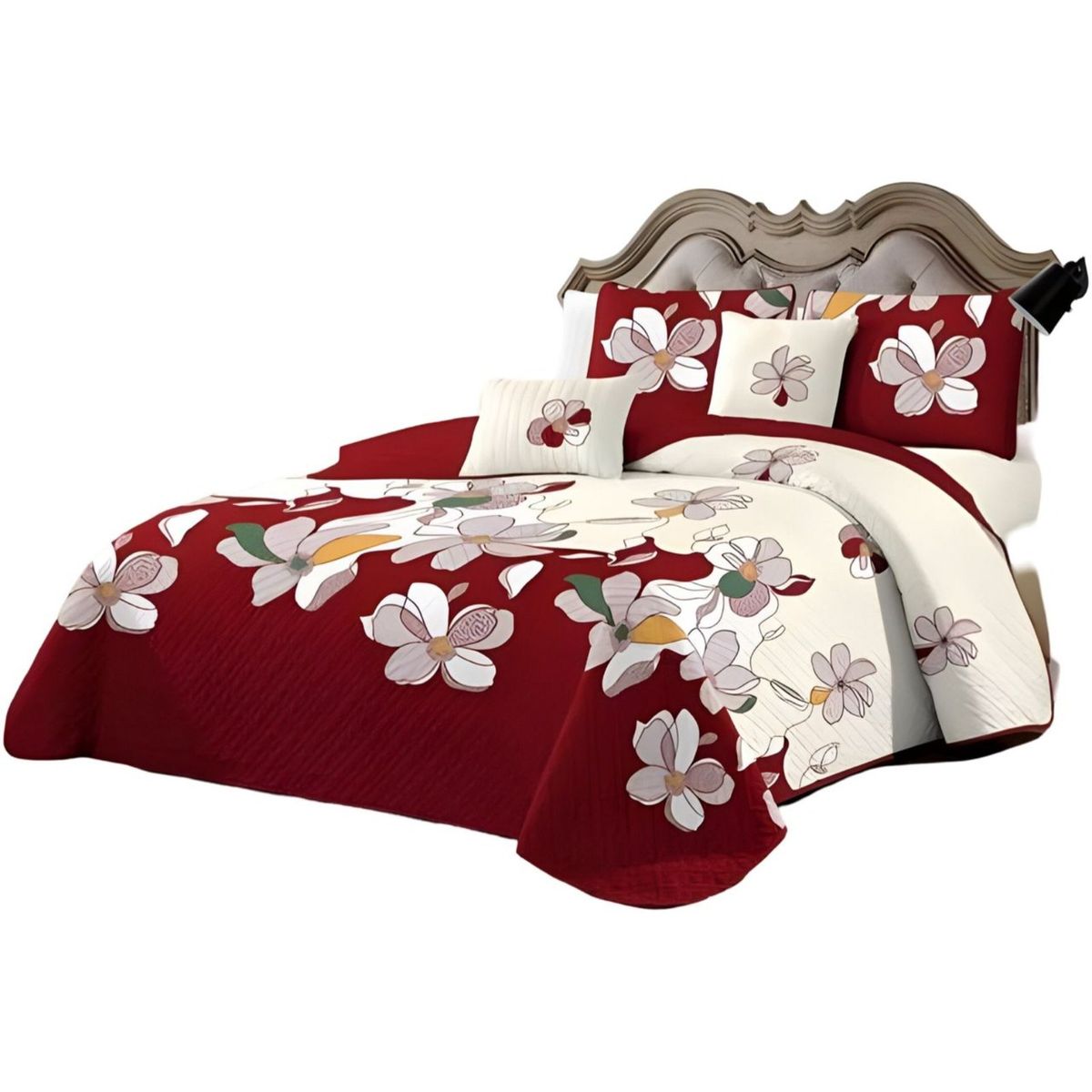 GENERICO - JUEGO DE CUBRECAMA QUILT DELGADO MAS SABANAS KING