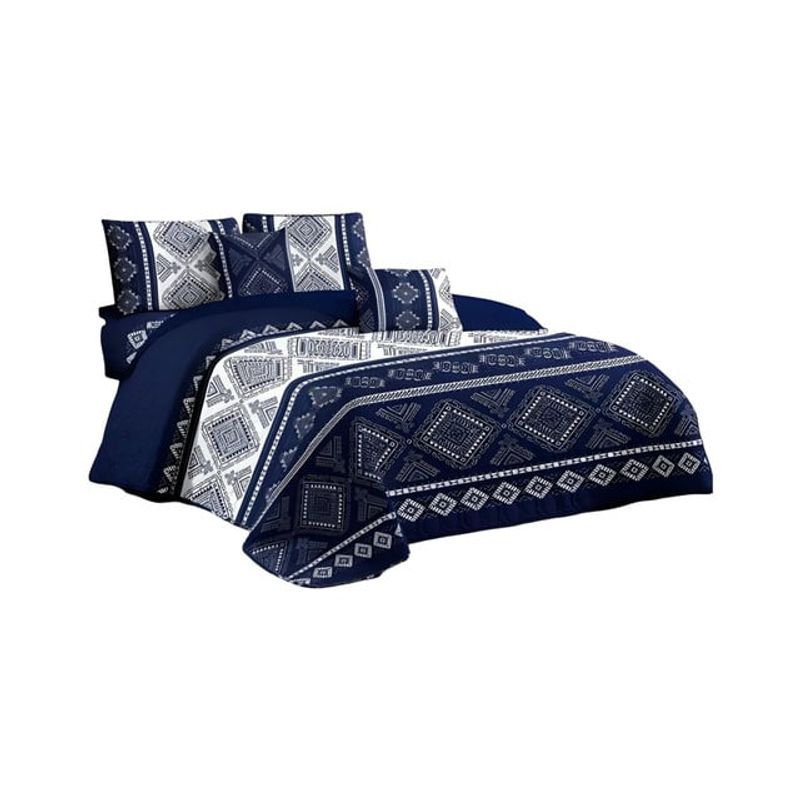 GENERICO - JUEGO DE CUBRECAMA QUILT DELGADO MAS SABANAS KING