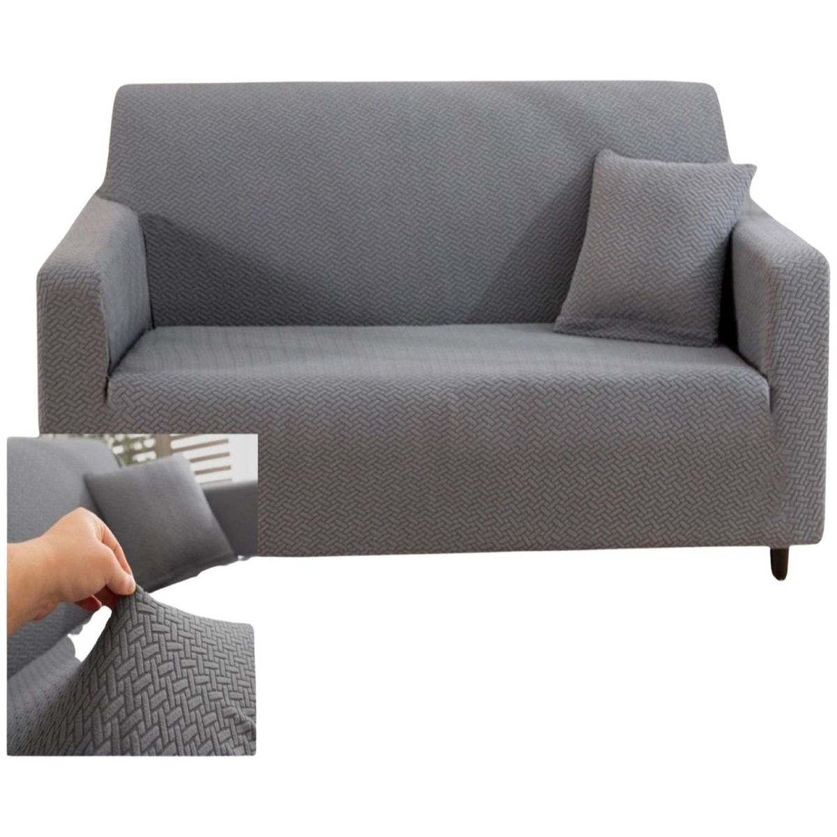 GENERICO - Juego Fundas Sofá Texturizadas 3+1+1 Antideslizantes 5n1