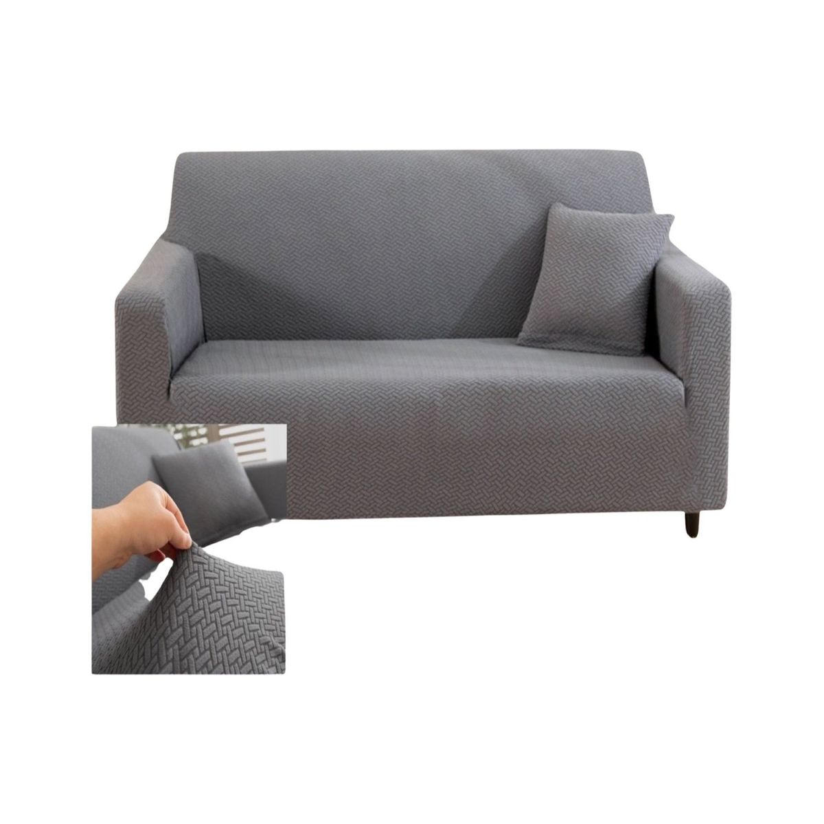 GENERICO - Juego Fundas Sofá Texturizadas 3+1+1 Antideslizantes 5n1