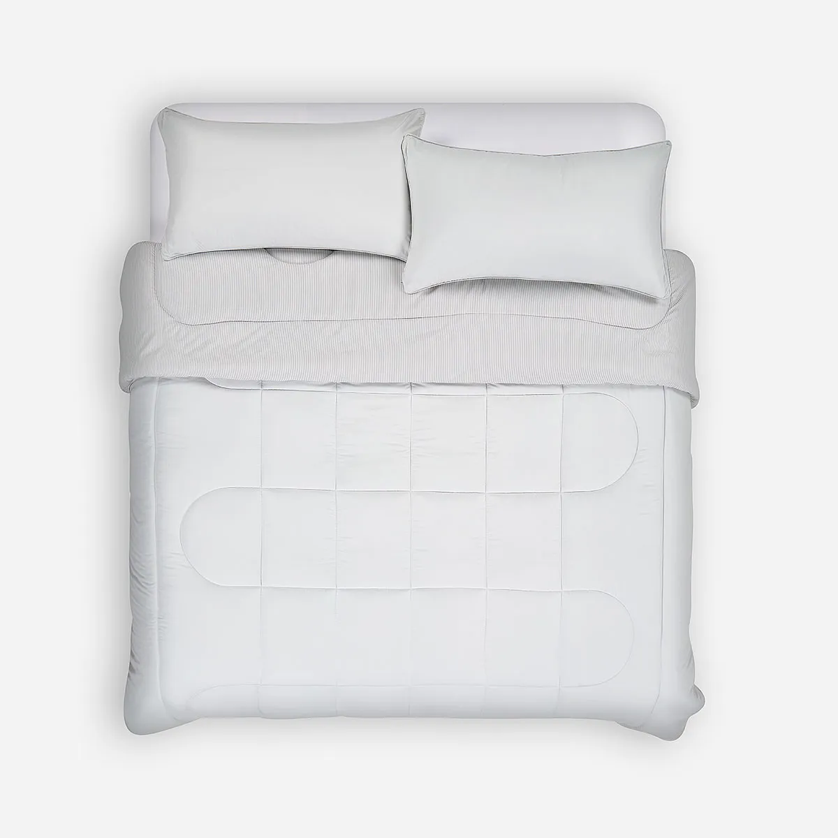 ROSEN - Plumón Bicolor Lines Reversible Aqua Claro 2 Plazas