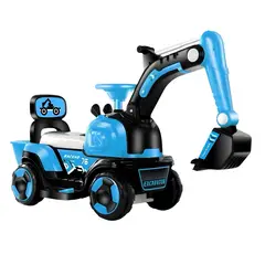 LUBABYCAS - Excavadora Eléctrica Montable Luces Música Azul