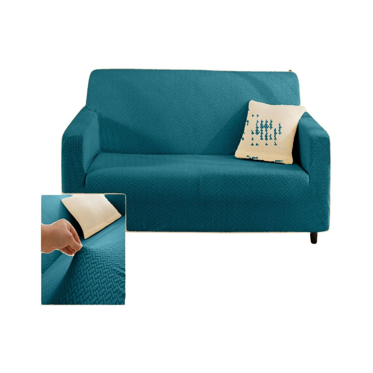 GENERICO - Juego Fundas Sofá Texturizadas 3+1+1 Antideslizantes 5n3