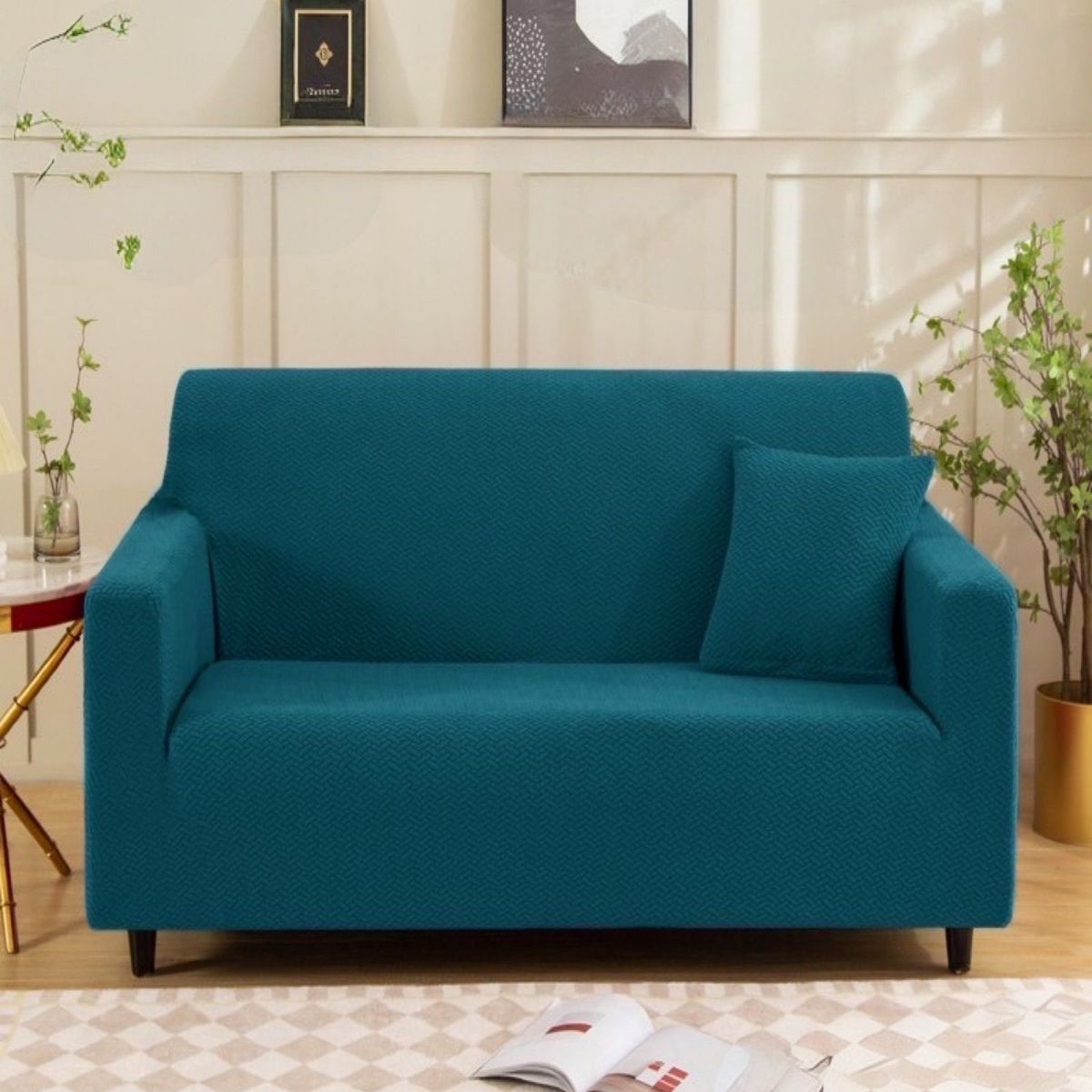 GENERICO - Juego Fundas Sofá Texturizadas 3+1+1 Antideslizantes 5n3