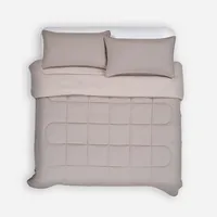 Plumón Bicolor Lines Reversible Arena 2 Plazas