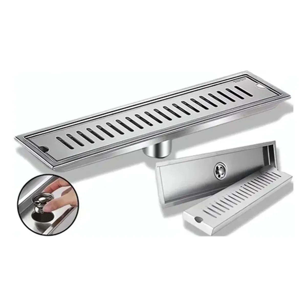 KUANGYE - Rejilla De Cubierta Drenaje Piso Ducha Acero Inoxid 10×40cm