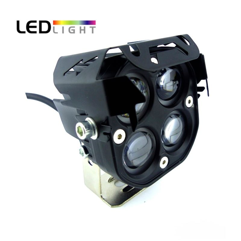 GENERICO - 2x Neblinero 4 LED Mascara Funcion Strobo Fijo Met 12 O 24 V