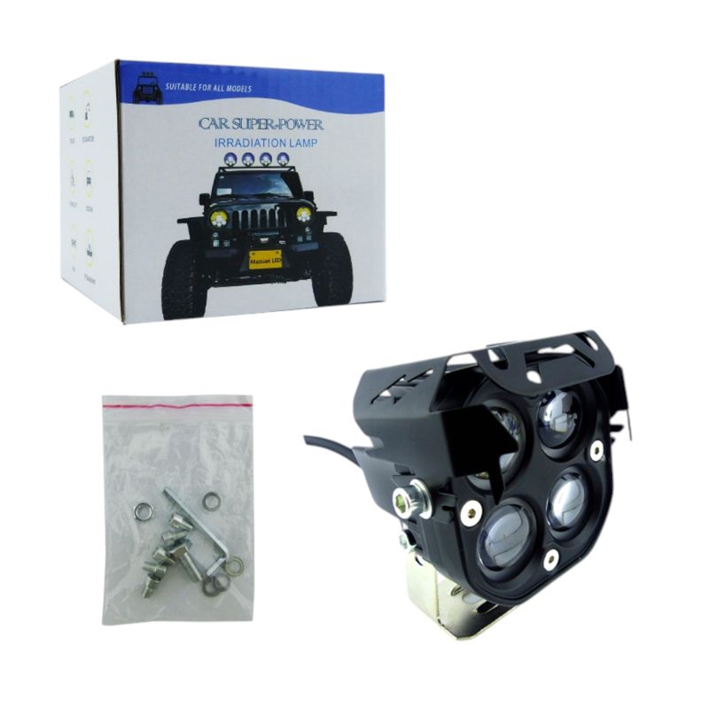 GENERICO - Neblinero 4 LED Mascara Funcion Strobo Fijo Metal 12 O 24 V