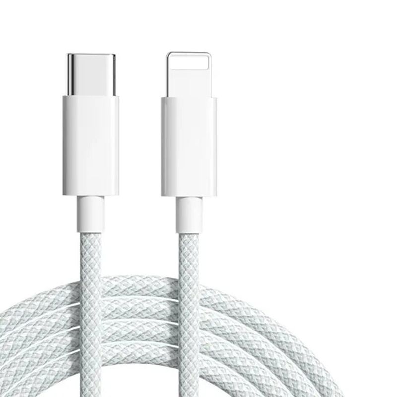 GENERICO - Cable Tipo C a Lightning Para iPhone 2mt Carga Rápida Nylon