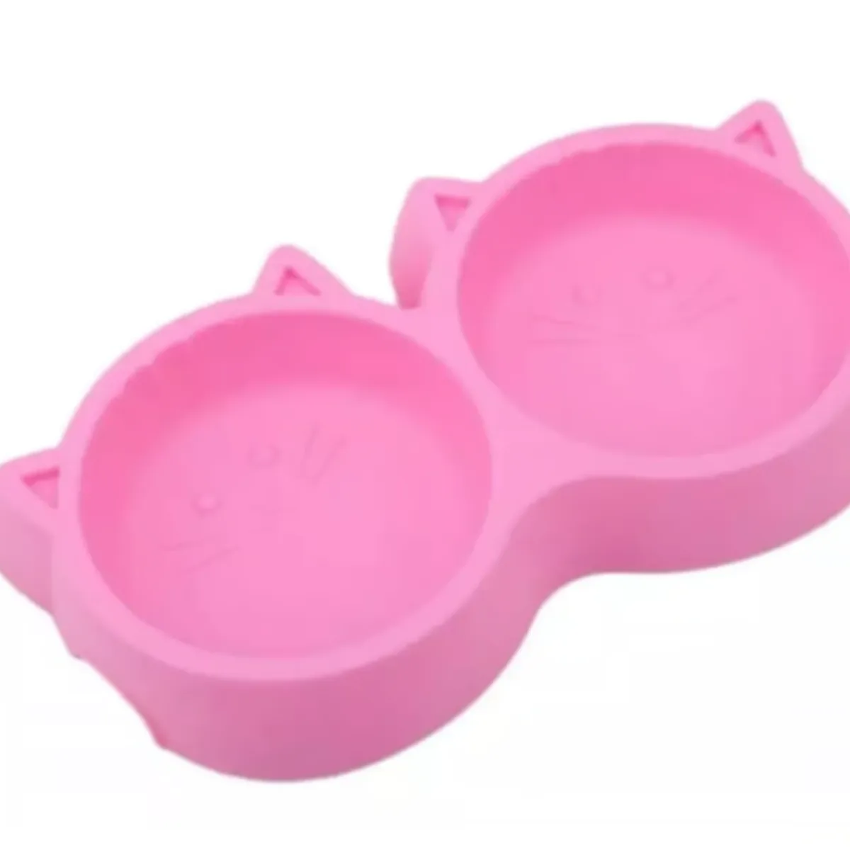 GENERICO - Plato Para Mascotas Doble En Forma De Gato