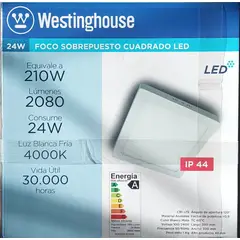 WESTINGHOUSE - Panel Foco led sobrepuesto cuadrado 24W 4000K