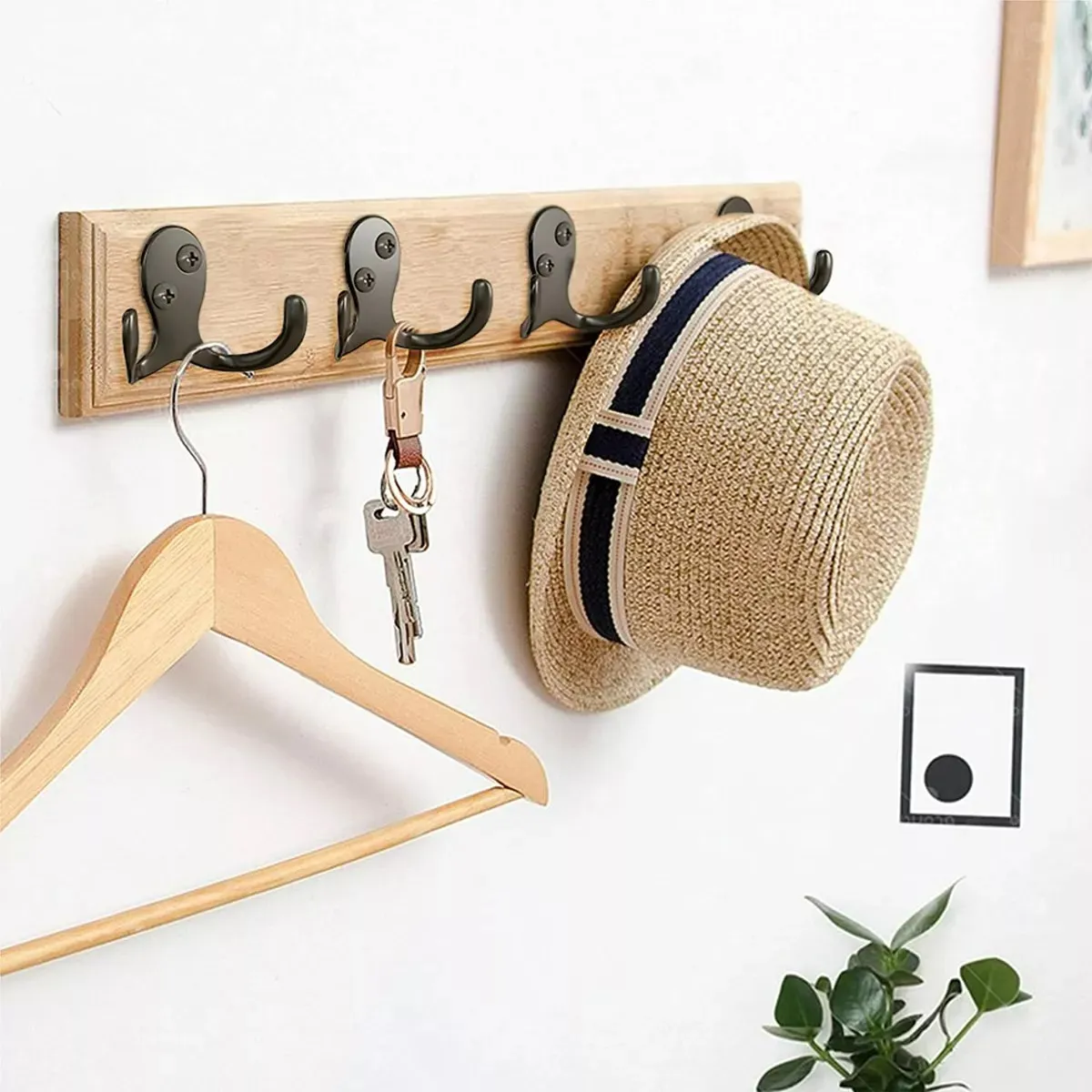 KUANGYE - 10 Piezas Ganchos Perchero Acero Inox Doble Colgador Pared