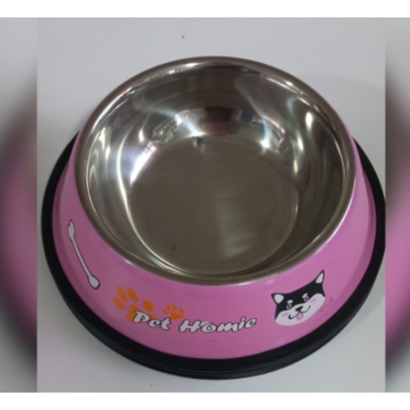 GENERICO - Plato Mascota Perro Gato Comedero Metal 15 Cm Rosa