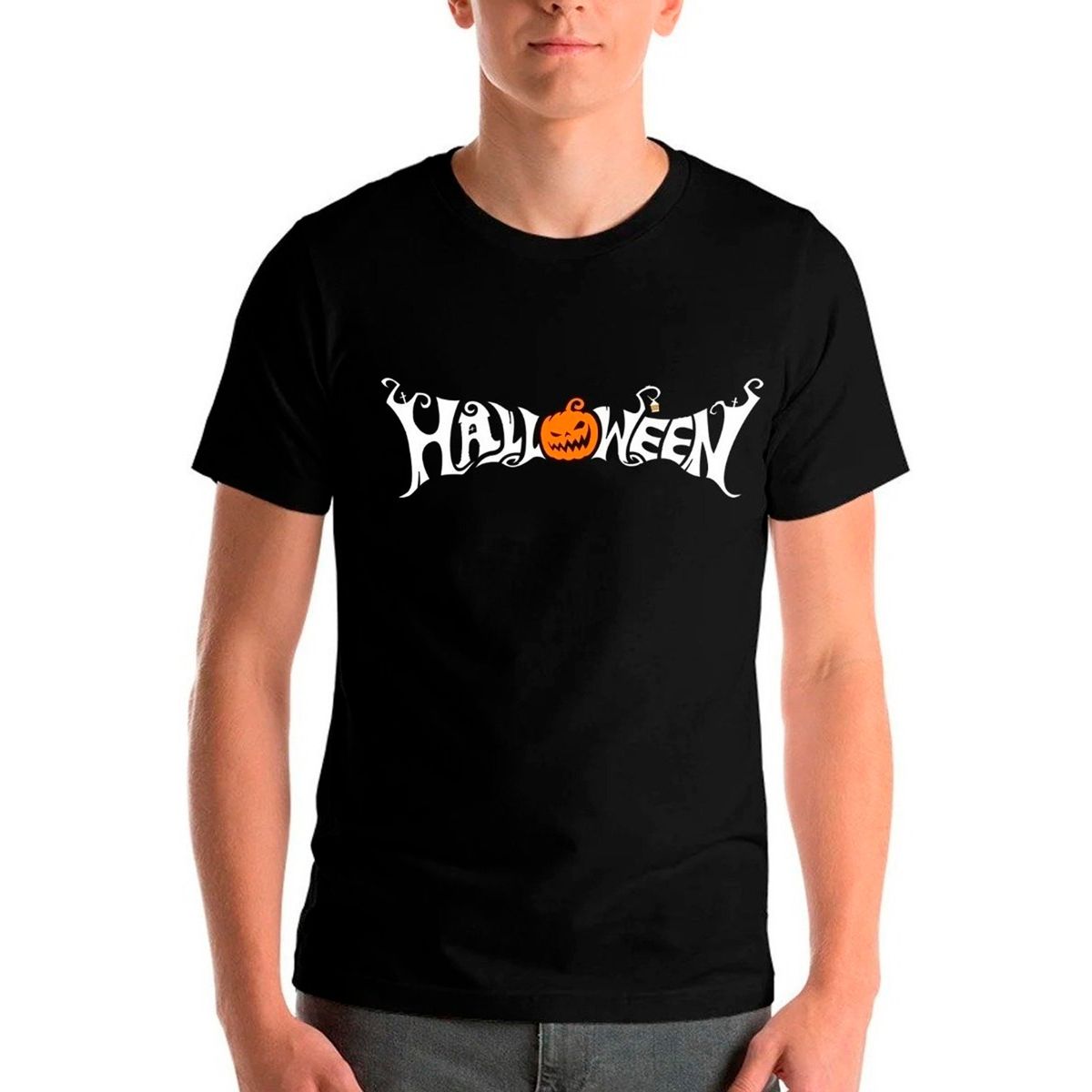 GENERICO - Polera Estampado Halloween Letras Hombreniño