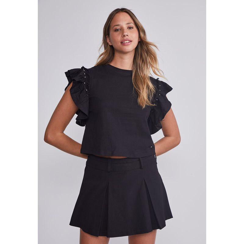 SIOUX - Polera Mujer Negro Sisa Vuelos Sioux