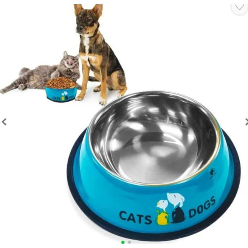 GENERICO - Plato Mascota Perro Gato Comedero Metal 16 Cm