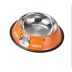 GENERICO - Plato Mascota Metalico 18Cm Naranjo